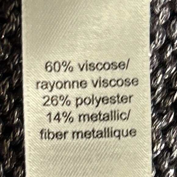 Studio Y SZ XL Silver Gray Metallic Cardigan Button Front 80's comfy Party Bling - Picture 8 of 10